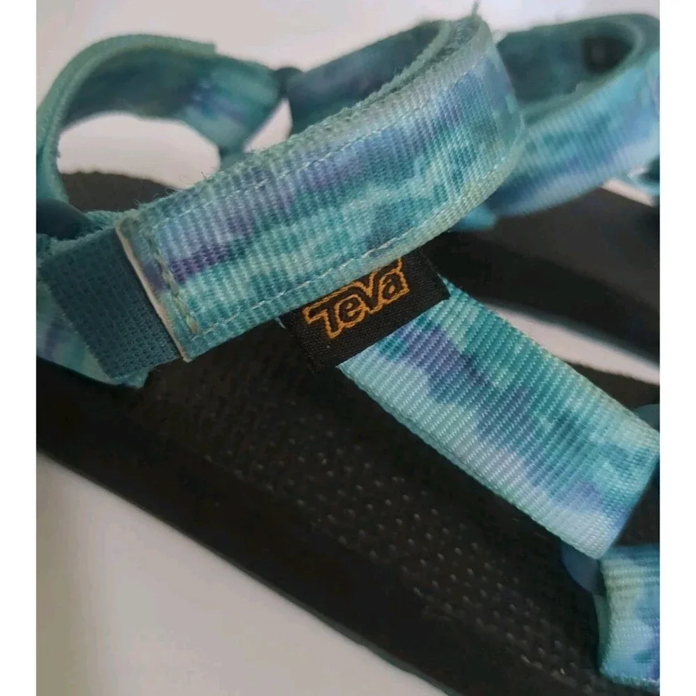 Teva Water Sandals Youth 13 Tie Dye Strap Hiking Outdoor Blue Green 112423C